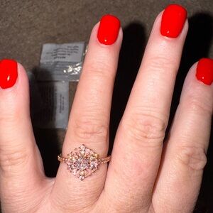 Radiant Rose Gold Crystal Ring